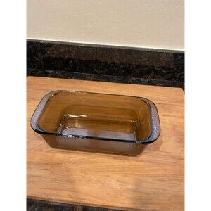 Pyrex 213 amber glass banana bread dish